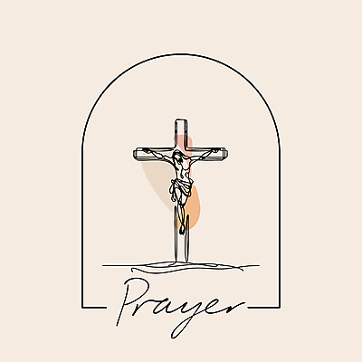 기독교 십자가 라인일러스트 일러스트 사람없음 기도 예수 베이지색 미니멀 국내일러스트 AI파일 종교 컬러 신_종교 파일형식 벡터
