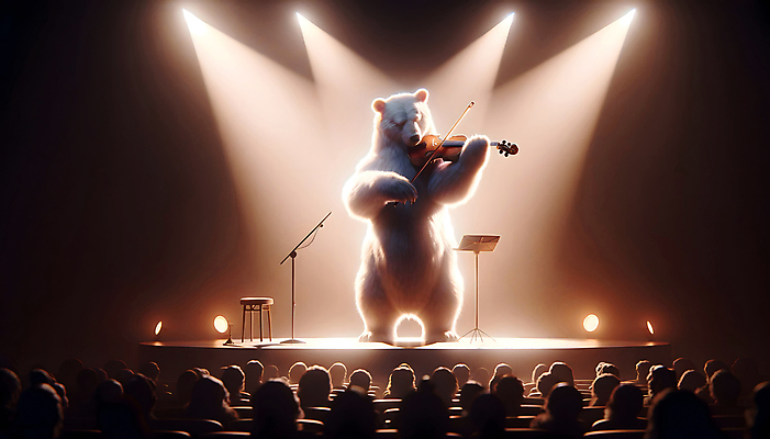 JPG 편집이미지 예술 음악 연주 곰 상상 조명 들기 사람없음 3D 공연 군중 바이올린 디지털합성 스포트라이트 공연예술 상상력 창의성 편집소스 이미지편집 편집3D AI컴퓨터그래픽 AI콘텐츠 동물 포유류 모션 현악기 문화예술 사람 이벤트 파일형식