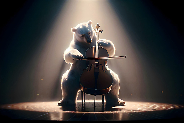 JPG 편집이미지 예술 음악 연주 곰 상상 조명 앉기 사람없음 3D 공연 디지털합성 첼로 스포트라이트 공연예술 상상력 창의성 편집소스 이미지편집 편집3D AI컴퓨터그래픽 AI콘텐츠 동물 포유류 모션 문화예술 이벤트 파일형식 찰현악기