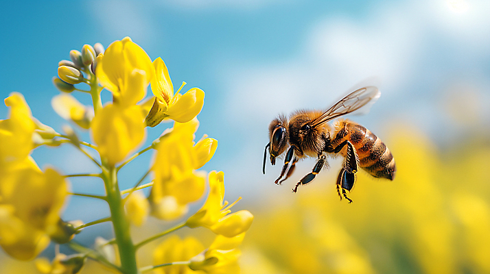 JPG 편집이미지 꽃 백그라운드 꽃밭 자연 하늘 사람없음 아웃포커스 노란색 봄 들꽃 꿀벌 벌 디지털합성 생태계 편집소스 편집실사 AI포토 AI콘텐츠 식물 계절 컬러 곤충 촬영기법 벌_곤충 CG 파일형식