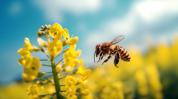 JPG 편집이미지 꽃 백그라운드 꽃밭 자연 하늘 사람없음 아웃포커스 노란색 봄 들꽃 꿀벌 벌 디지털합성 생태계 편집소스 편집실사 AI포토 AI콘텐츠 식물 계절 컬러 곤충 촬영기법 벌_곤충 CG 파일형식