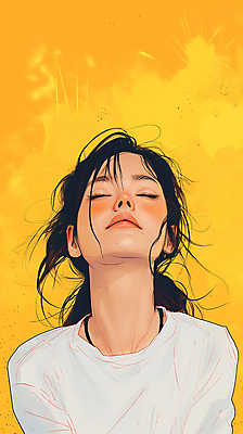 JPG 여자 백그라운드 일러스트 휴식 한명 성인 눈감음 고요 디지털합성 감성 몽환 성인여자한명만 편집소스 국내일러스트 AI일러스트 AI콘텐츠 1 컨셉 모션 사람 여자한명만 성인여자만 파일형식