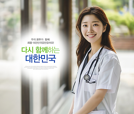 PSD 편집이미지 여자 함께함 한명 미소 성인 희망 의료진 사회이슈 화합 해결 의료계 의료성형뷰티 성인여자한명만 의료대란 이미지편집 직업 1 감정 컨셉 의학 표정 사람 여자한명만 성인여자만 파일형식