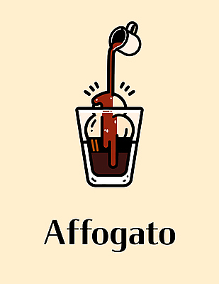 디자인 커피 일러스트 아이스크림 디저트 사람없음 붓기 달콤 심플 에스프레소 벡터 아포카토 국내일러스트 AI파일 음료 음식 모션 맛 파일형식