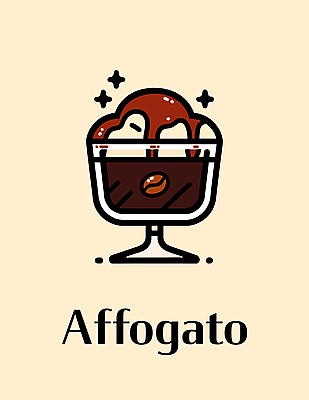 디자인 커피 일러스트 아이스크림 디저트 사람없음 달콤 심플 에스프레소 벡터 아포카토 국내일러스트 AI파일 음료 음식 맛 파일형식