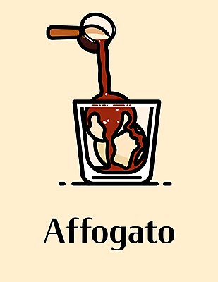 디자인 커피 일러스트 아이스크림 디저트 사람없음 붓기 달콤 심플 에스프레소 벡터 아포카토 국내일러스트 AI파일 음료 음식 모션 맛 파일형식