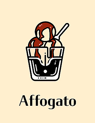 디자인 커피 일러스트 아이스크림 디저트 사람없음 숟가락 달콤 심플 에스프레소 벡터 아포카토 국내일러스트 AI파일 음료 음식 수저 맛 파일형식