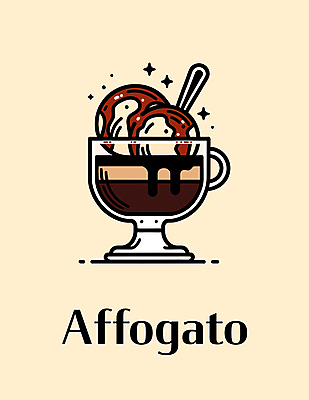 디자인 커피 일러스트 아이스크림 디저트 사람없음 숟가락 달콤 심플 에스프레소 벡터 아포카토 국내일러스트 AI파일 음료 음식 수저 맛 파일형식