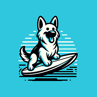 캐릭터 파도 일러스트 물놀이 레저 사람없음 여름 파란색 서핑보드 서핑 개 승차 즐거움 개캐릭터 일러캐릭터 AI파일 계절 감정 바다 컬러 동물캐릭터 포유류 모션 놀이 수상스포츠 보드_스포츠 파일형식 벡터