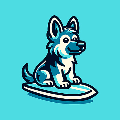 캐릭터 파도 일러스트 물놀이 레저 사람없음 여름 파란색 서핑보드 서핑 개 승차 즐거움 개캐릭터 일러캐릭터 AI파일 계절 감정 바다 컬러 동물캐릭터 포유류 모션 놀이 수상스포츠 보드_스포츠 파일형식 벡터