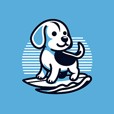 캐릭터 파도 일러스트 물놀이 레저 사람없음 여름 파란색 서핑보드 서핑 개 승차 즐거움 개캐릭터 일러캐릭터 AI파일 계절 감정 바다 컬러 동물캐릭터 포유류 모션 놀이 수상스포츠 보드_스포츠 파일형식 벡터