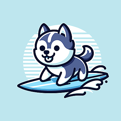 캐릭터 파도 일러스트 물놀이 레저 사람없음 여름 파란색 서핑보드 서핑 개 승차 즐거움 개캐릭터 일러캐릭터 AI파일 계절 감정 바다 컬러 동물캐릭터 포유류 모션 놀이 수상스포츠 보드_스포츠 파일형식 벡터
