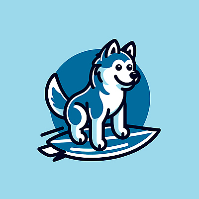 캐릭터 파도 일러스트 물놀이 레저 사람없음 여름 파란색 서핑보드 서핑 개 승차 즐거움 개캐릭터 일러캐릭터 AI파일 계절 감정 바다 컬러 동물캐릭터 포유류 모션 놀이 수상스포츠 보드_스포츠 파일형식 벡터