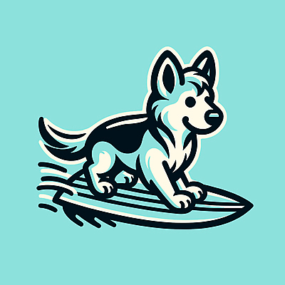 캐릭터 파도 일러스트 물놀이 레저 사람없음 여름 파란색 서핑보드 서핑 개 승차 즐거움 개캐릭터 일러캐릭터 AI파일 계절 감정 바다 컬러 동물캐릭터 포유류 모션 놀이 수상스포츠 보드_스포츠 파일형식 벡터