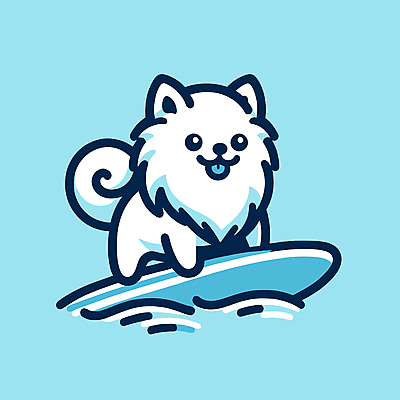 캐릭터 반려견 파도 일러스트 물놀이 레저 사람없음 여름 파란색 서핑보드 서핑 개 승차 즐거움 개캐릭터 일러캐릭터 AI파일 계절 감정 바다 컬러 동물캐릭터 포유류 모션 놀이 반려동물 수상스포츠 보드_스포츠 파일형식 벡터