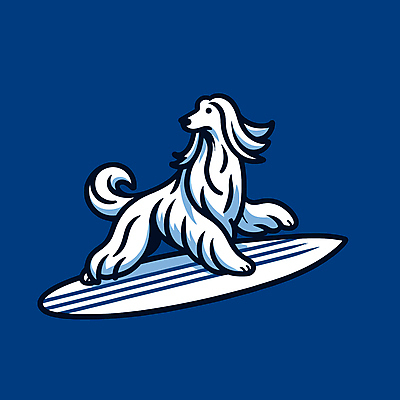 캐릭터 파도 일러스트 물놀이 레저 사람없음 여름 파란색 서핑보드 서핑 개 승차 즐거움 개캐릭터 일러캐릭터 AI파일 계절 감정 바다 컬러 동물캐릭터 포유류 모션 놀이 수상스포츠 보드_스포츠 파일형식 벡터
