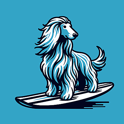 캐릭터 파도 일러스트 물놀이 레저 사람없음 여름 파란색 서핑보드 서핑 개 승차 즐거움 개캐릭터 일러캐릭터 AI파일 계절 감정 바다 컬러 동물캐릭터 포유류 모션 놀이 수상스포츠 보드_스포츠 파일형식 벡터