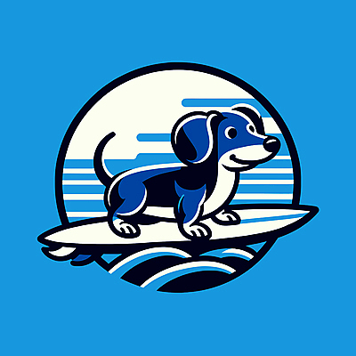 캐릭터 반려견 파도 일러스트 물놀이 레저 사람없음 여름 파란색 서핑보드 서핑 개 승차 즐거움 개캐릭터 일러캐릭터 AI파일 계절 감정 바다 컬러 동물캐릭터 포유류 모션 놀이 반려동물 수상스포츠 보드_스포츠 파일형식 벡터