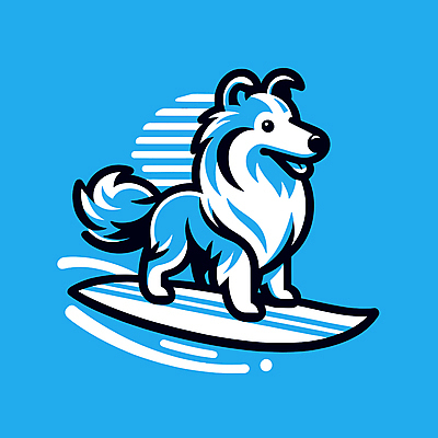 캐릭터 파도 일러스트 물놀이 레저 사람없음 여름 파란색 서핑보드 서핑 개 승차 즐거움 개캐릭터 일러캐릭터 AI파일 계절 감정 바다 컬러 동물캐릭터 포유류 모션 놀이 수상스포츠 보드_스포츠 파일형식 벡터