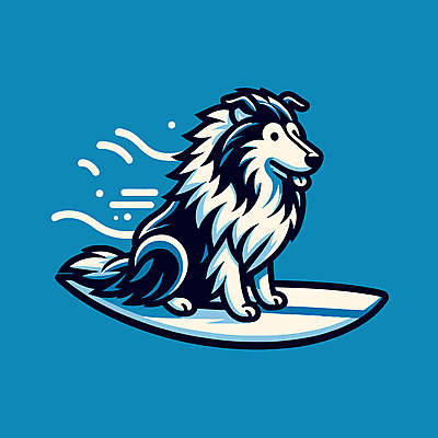 캐릭터 파도 일러스트 물놀이 레저 사람없음 여름 파란색 서핑보드 서핑 개 승차 즐거움 개캐릭터 일러캐릭터 AI파일 계절 감정 바다 컬러 동물캐릭터 포유류 모션 놀이 수상스포츠 보드_스포츠 파일형식 벡터