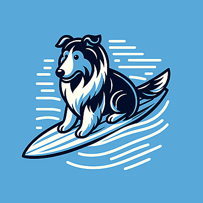 캐릭터 파도 일러스트 물놀이 레저 사람없음 여름 파란색 서핑보드 서핑 개 승차 즐거움 개캐릭터 일러캐릭터 AI파일 계절 감정 바다 컬러 동물캐릭터 포유류 모션 놀이 수상스포츠 보드_스포츠 파일형식 벡터