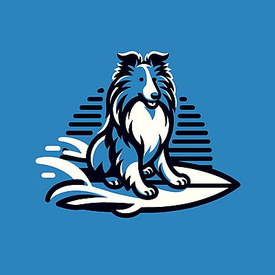 캐릭터 파도 일러스트 물놀이 레저 사람없음 여름 파란색 서핑보드 서핑 개 승차 즐거움 개캐릭터 일러캐릭터 AI파일 계절 감정 바다 컬러 동물캐릭터 포유류 모션 놀이 수상스포츠 보드_스포츠 파일형식 벡터