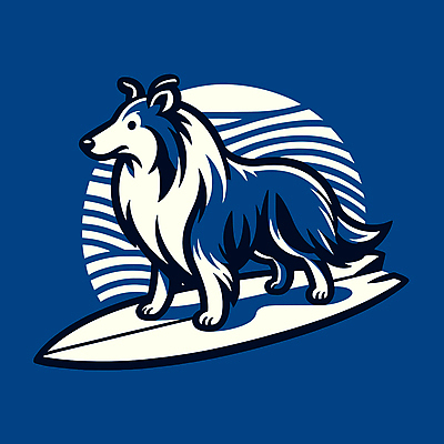 캐릭터 반려견 파도 일러스트 물놀이 레저 사람없음 여름 파란색 서핑보드 서핑 개 승차 즐거움 개캐릭터 일러캐릭터 AI파일 계절 감정 바다 컬러 동물캐릭터 포유류 모션 놀이 반려동물 수상스포츠 보드_스포츠 파일형식 벡터