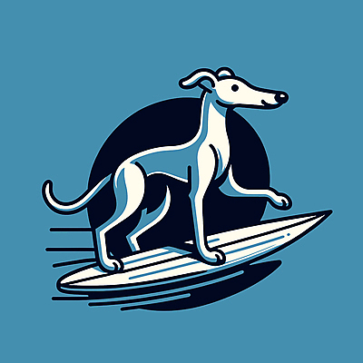 캐릭터 파도 일러스트 물놀이 레저 사람없음 여름 파란색 서핑보드 서핑 개 승차 즐거움 개캐릭터 일러캐릭터 AI파일 계절 감정 바다 컬러 동물캐릭터 포유류 모션 놀이 수상스포츠 보드_스포츠 파일형식 벡터