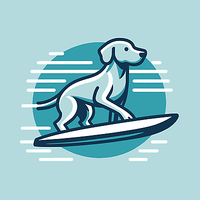 캐릭터 파도 일러스트 물놀이 레저 사람없음 여름 파란색 서핑보드 서핑 개 승차 즐거움 개캐릭터 일러캐릭터 AI파일 계절 감정 바다 컬러 동물캐릭터 포유류 모션 놀이 수상스포츠 보드_스포츠 파일형식 벡터