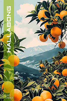 PSD 나무 편집이미지 백그라운드 산 사람없음 제주도 농장 달콤 디지털합성 한라봉 귤나무 편집소스 이미지편집 식물 농업 과일 귤 한국 맛 파일형식