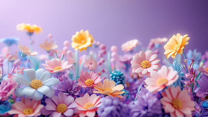 JPG 편집이미지 꽃 백그라운드 사람없음 보라색 봄 점토 클레이아트 편집실사 AI포토 AI콘텐츠 식물 계절 컬러 공예 CG 파일형식
