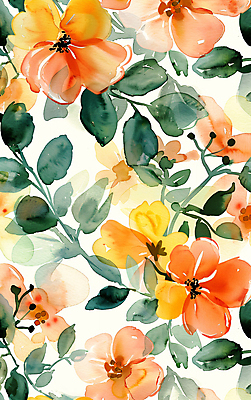 JPG 꽃 백그라운드 잎 꽃밭 일러스트 사람없음 초록색 봄 국내일러스트 AI일러스트 AI콘텐츠 식물 계절 컬러 파일형식