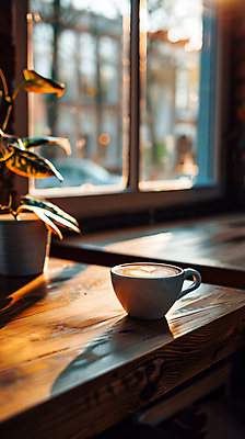 JPG 편집이미지 여유 커피 탁자 휴식 그림자 사람없음 햇빛 공간 카페 커피잔 창가 편집실사 AI포토 AI콘텐츠 감정 음료 가구 컨셉 창문 잔 태양 상점 CG 파일형식