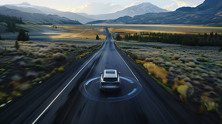 JPG 나무 편집이미지 도로 자동차 하늘 미래 산 기술 초원 사람없음 디지털합성 자율주행 편집실사 AI컴퓨터그래픽 AI콘텐츠 식물 길 육상교통 컨셉 교통시설 운전 CG 파일형식 4차산업