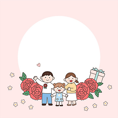 전신 여자 남자 행복 어린이 분홍색 가족 팔벌리기 프레임 사랑 사람 소녀 성인 세명 선물상자 부모 손들기 봄 어버이날 카네이션 감사 가정의달 카피스페이스 모션그래픽 MP4 MOV 계절 기념일 꽃 감정 컬러 관계 모션 선물 상자 공백 5월 동영상 파일형식