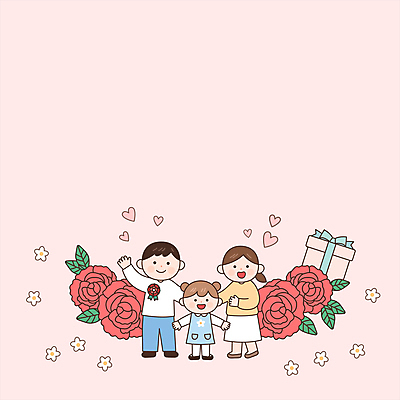 전신 여자 남자 행복 어린이 분홍색 가족 팔벌리기 프레임 사랑 사람 소녀 성인 세명 선물상자 부모 손들기 봄 어버이날 카네이션 감사 가정의달 카피스페이스 모션그래픽 MP4 MOV 계절 기념일 꽃 감정 컬러 관계 모션 선물 상자 공백 5월 동영상 파일형식