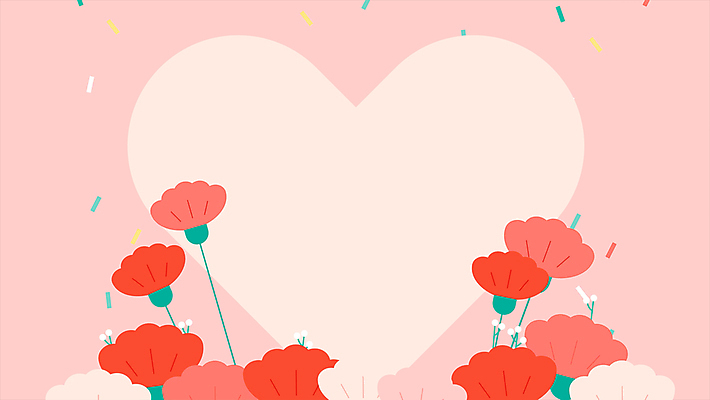 행복 분홍색 프레임 사랑 사람없음 하트 축하 어버이날 카네이션 감사 꽃가루 가정의달 카피스페이스 모션그래픽 MP4 MOV 모양 기념일 꽃 감정 컬러 컨셉 공백 5월 가루 동영상 파일형식