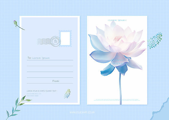 템플릿 꽃잎 꽃 하늘색 백그라운드 사람없음 세트 편지 편지지 디지털합성 엽서 이미지템플릿 AI파일 식물 파란색 파일형식 벡터