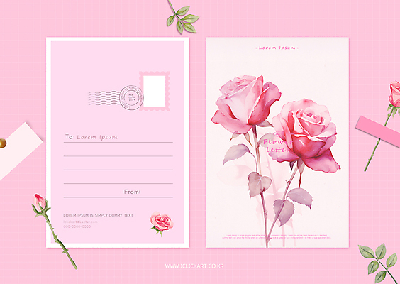 템플릿 꽃잎 꽃 분홍색 백그라운드 사람없음 세트 편지 편지지 디지털합성 엽서 이미지템플릿 AI파일 식물 컬러 파일형식 벡터