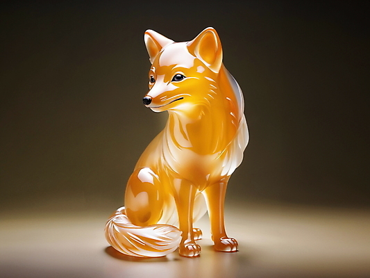 JPG 편집이미지 유리 사람없음 장식 노란색 주황색 공예 디지털합성 여우 편집소스 미니멀 편집실사 AI포토 AI콘텐츠 컬러 포유류 재질 취미 CG 파일형식