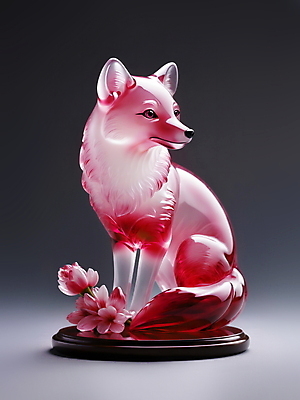 JPG 편집이미지 꽃 유리 사람없음 장식 빨간색 공예 디지털합성 여우 편집소스 미니멀 편집실사 AI포토 AI콘텐츠 식물 컬러 포유류 재질 취미 CG 파일형식