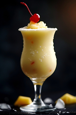 JPG 편집이미지 잔 사람없음 얼음 체리 시원함 디지털합성 파인애플 피나콜라다 편집소스 편집실사 AI포토 AI콘텐츠 자연요소 식기 과일 칵테일 CG 열대과일 파일형식