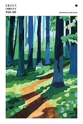 PSD 나무 길 잎 일러스트 자연 그림자 풍경 사람없음 초록색 숲 국내일러스트 식물 컬러 생태계 파일형식