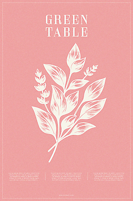 포스터 예술 분홍색 백그라운드 일러스트 자연 타이포그라피 사람없음 장식 풀잎 국내일러스트 AI파일 문자 컬러 잎 풀_식물 생태계 파일형식 벡터