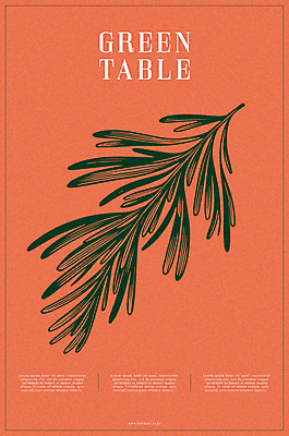 포스터 예술 백그라운드 일러스트 자연 타이포그라피 사람없음 장식 주황색 풀잎 국내일러스트 AI파일 문자 컬러 잎 풀_식물 생태계 파일형식 벡터