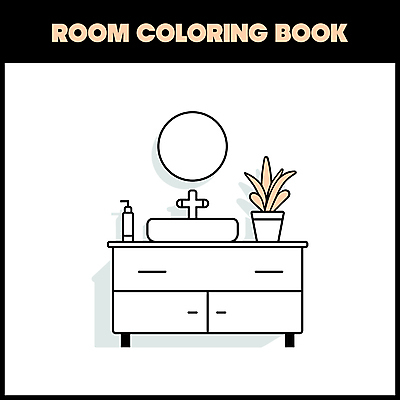 화분 화초 라인일러스트 일러스트 사람없음 인테리어 위생용품 거울 라인아트 세면대 수도꼭지 서랍장 색칠공부 젠탱글 국내일러스트 AI파일 식물 디자인 선 가구 생활용품 학습 색칠 파일형식 벡터