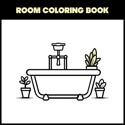 화분 화초 라인일러스트 일러스트 욕조 사람없음 인테리어 라인아트 수도꼭지 색칠공부 젠탱글 국내일러스트 AI파일 식물 디자인 선 학습 색칠 파일형식 벡터