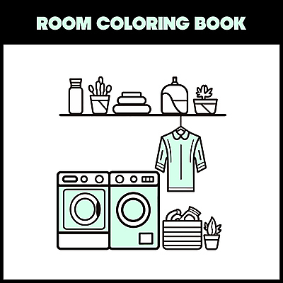 옷 화분 화초 라인일러스트 일러스트 선반 사람없음 수건 옷걸이 세제 라인아트 세탁기 색칠공부 세탁실 세탁용품 젠탱글 국내일러스트 AI파일 식물 선 가구 생활용품 학습 위생용품 가전제품 색칠 파일형식 벡터