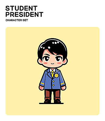 전신 캐릭터 남자 교복 남학생 일러스트 청소년 한명 미소 웃음 노란색 자신감 십대남자한명만 전교회장 일러캐릭터 AI파일 1 학생 옷 감정 컬러 학교 표정 사람 남자한명만 십대남자만 파일형식 벡터