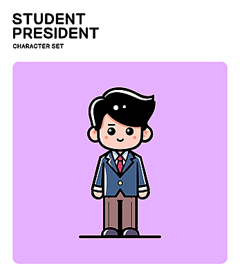 전신 캐릭터 남자 교복 남학생 일러스트 청소년 한명 미소 보라색 자신감 십대남자한명만 전교회장 일러캐릭터 AI파일 1 학생 옷 감정 컬러 학교 표정 사람 남자한명만 십대남자만 파일형식 벡터